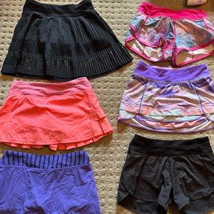 Lot of size 8 Ivivva shorts and skirts/skorts
